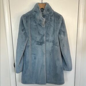 Calvin Klein Light Blue Faux Fur Coat